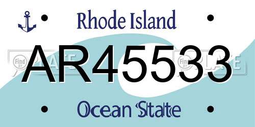 AR45533 Rhode Island License Plate