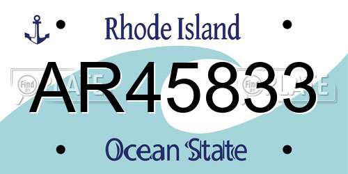 AR45833 Rhode Island License Plate