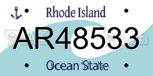 AR48533 Rhode Island License Plate