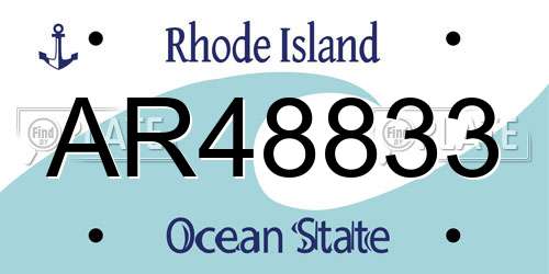 AR48833 Rhode Island License Plate