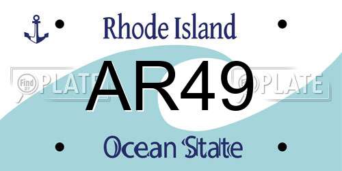 AR49 Rhode Island License Plate