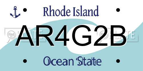 AR4G2B Rhode Island License Plate