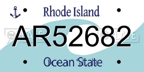 AR52682 Rhode Island License Plate
