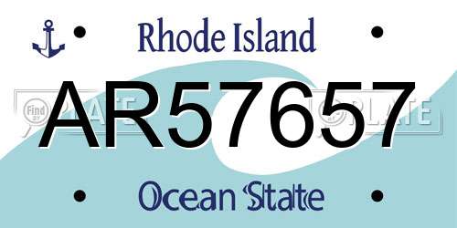 AR57657 Rhode Island License Plate
