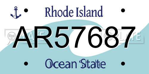 AR57687 Rhode Island License Plate