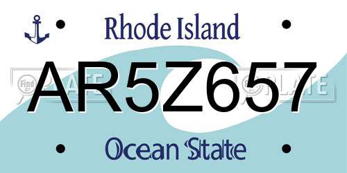 AR5Z657 Rhode Island License Plate