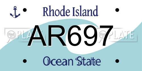 AR697 Rhode Island License Plate
