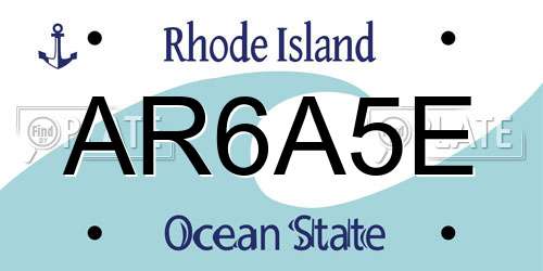 AR6A5E Rhode Island License Plate