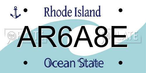 AR6A8E Rhode Island License Plate