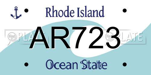 AR723 Rhode Island License Plate