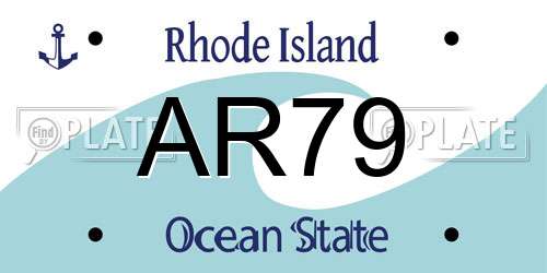 AR79 Rhode Island License Plate
