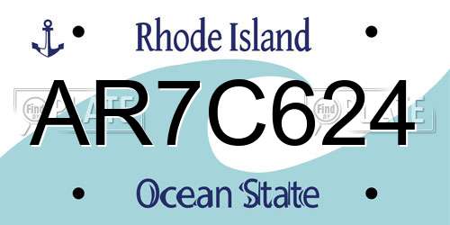 AR7C624 Rhode Island License Plate