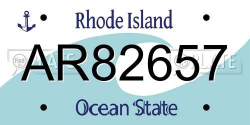 AR82657 Rhode Island License Plate