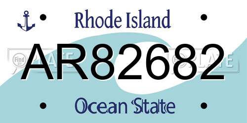 AR82682 Rhode Island License Plate