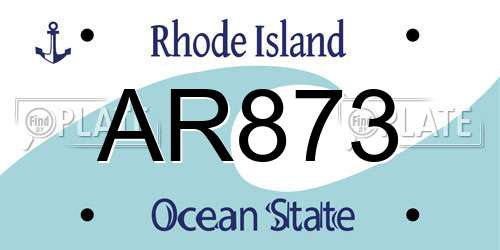 AR873 Rhode Island License Plate