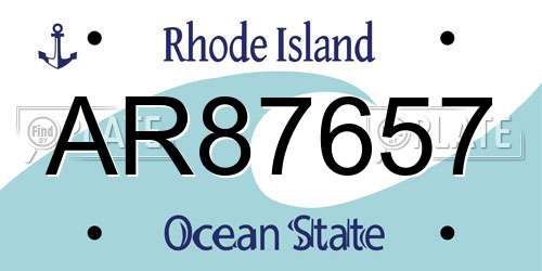 AR87657 Rhode Island License Plate