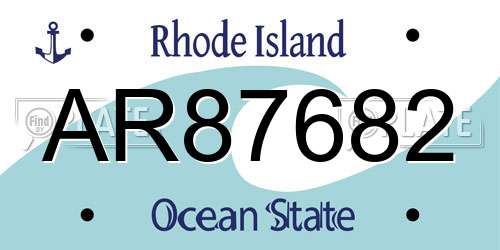 AR87682 Rhode Island License Plate