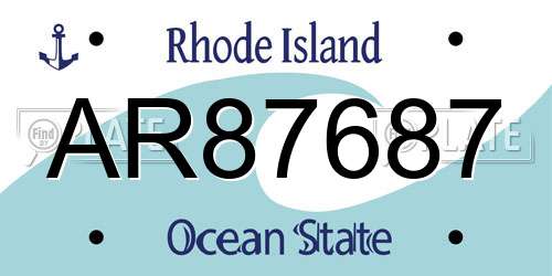 AR87687 Rhode Island License Plate