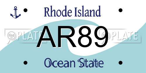 AR89 Rhode Island License Plate
