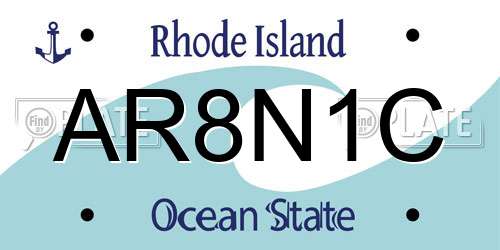 AR8N1C Rhode Island License Plate