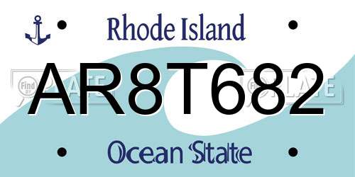 AR8T682 Rhode Island License Plate