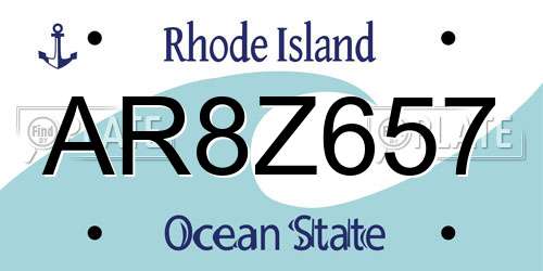 AR8Z657 Rhode Island License Plate
