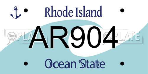 AR904 Rhode Island License Plate