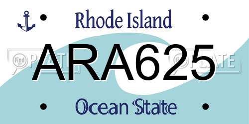 ARA625 Rhode Island License Plate