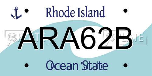ARA62B Rhode Island License Plate