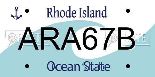 ARA67B Rhode Island License Plate