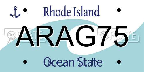 ARAG75 Rhode Island License Plate
