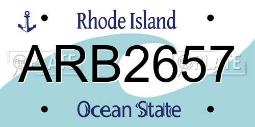 ARB2657 Rhode Island License Plate