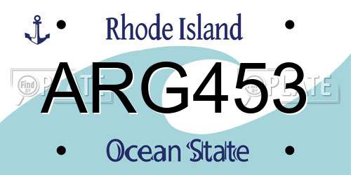 ARG453 Rhode Island License Plate