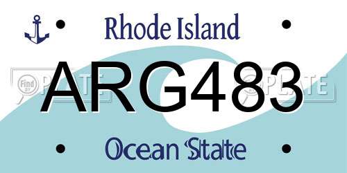 ARG483 Rhode Island License Plate