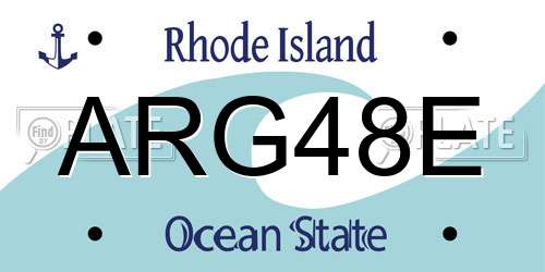 ARG48E Rhode Island License Plate