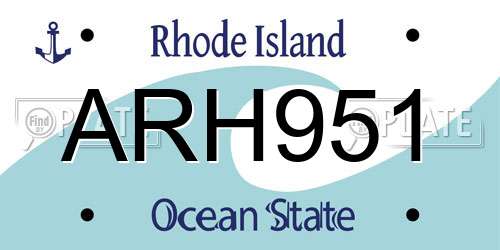 ARH951 Rhode Island License Plate