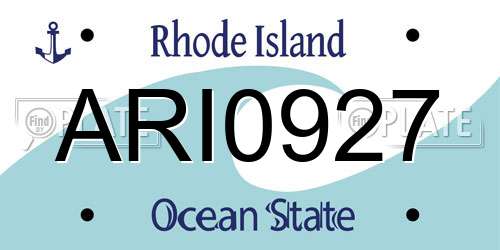 ARI0927 Rhode Island License Plate