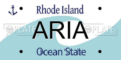 ARIA Rhode Island License Plate