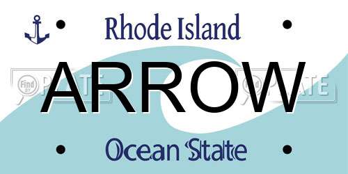 ARROW Rhode Island License Plate