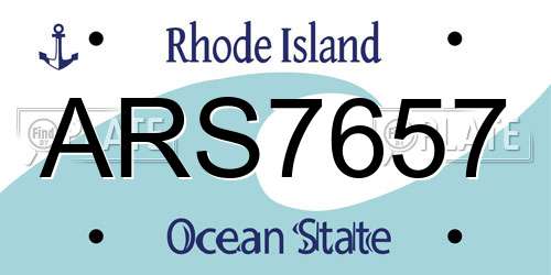 ARS7657 Rhode Island License Plate
