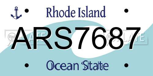 ARS7687 Rhode Island License Plate