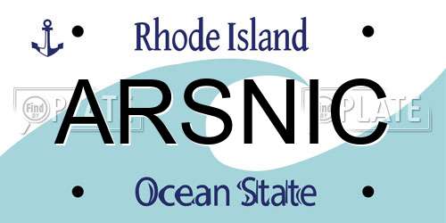 ARSNIC Rhode Island License Plate