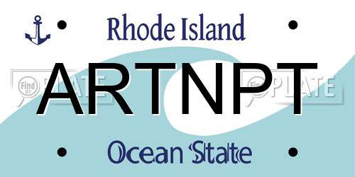 ARTNPT Rhode Island License Plate