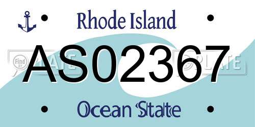 AS02367 Rhode Island License Plate
