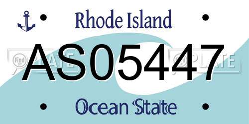 AS05447 Rhode Island License Plate