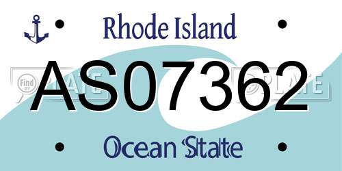 AS07362 Rhode Island License Plate