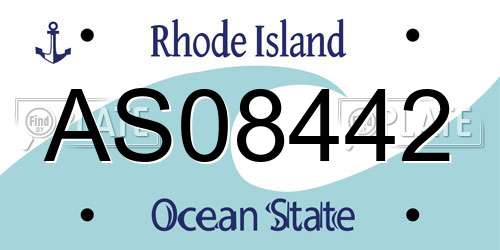 AS08442 Rhode Island License Plate