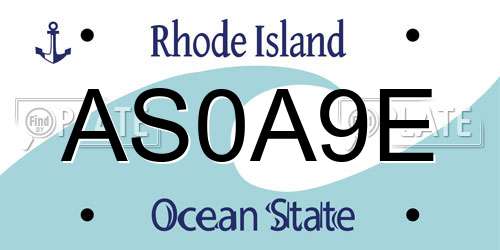 AS0A9E Rhode Island License Plate