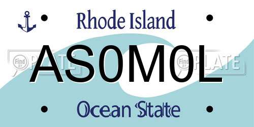 AS0M0L Rhode Island License Plate