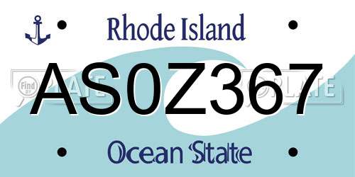 AS0Z367 Rhode Island License Plate